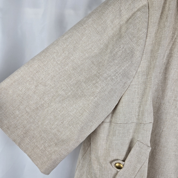 Charmed Nancy Rose Linen Blend Gold Metallic Career Blazer Jacket Plus Size 3X - Picture 7 of 13